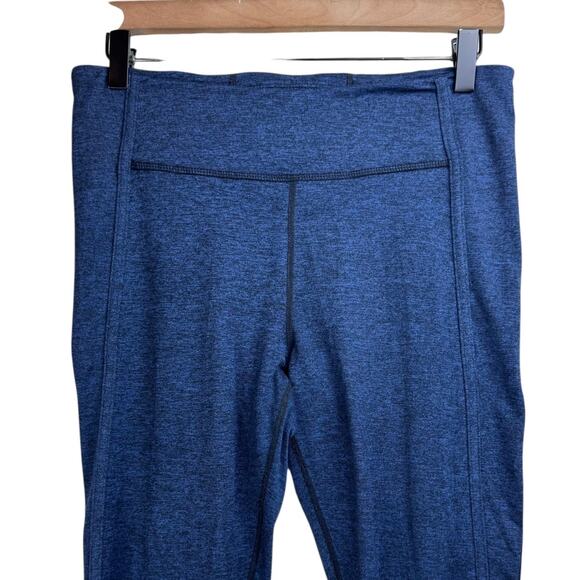 Free People Movement Navy Blue Mid Rise Mesh Calf Cut Out Ankle Length Leggings - Picture 3 of 8